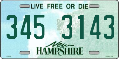 NH license plate 3453143