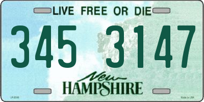NH license plate 3453147