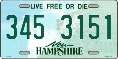 NH license plate 3453151