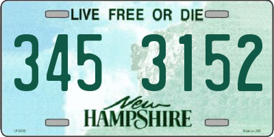 NH license plate 3453152