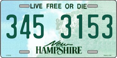 NH license plate 3453153
