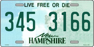 NH license plate 3453166