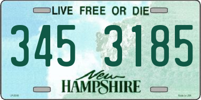NH license plate 3453185