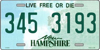 NH license plate 3453193