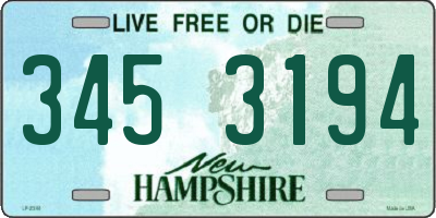 NH license plate 3453194