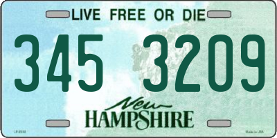 NH license plate 3453209
