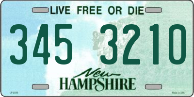 NH license plate 3453210