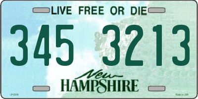 NH license plate 3453213