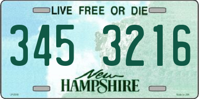 NH license plate 3453216