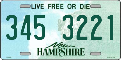 NH license plate 3453221