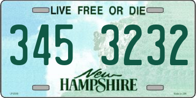 NH license plate 3453232