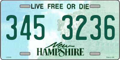 NH license plate 3453236