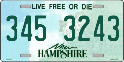NH license plate 3453243