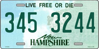 NH license plate 3453244