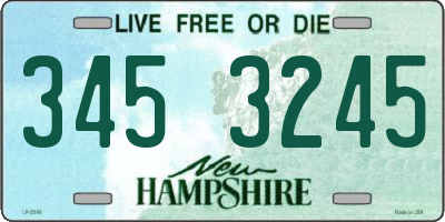 NH license plate 3453245