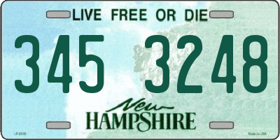 NH license plate 3453248