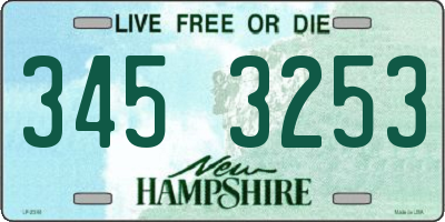 NH license plate 3453253