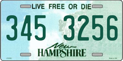 NH license plate 3453256