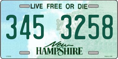 NH license plate 3453258