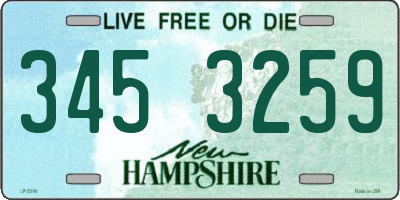 NH license plate 3453259