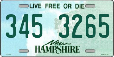 NH license plate 3453265