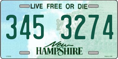 NH license plate 3453274