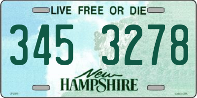 NH license plate 3453278