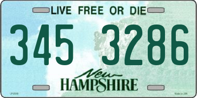 NH license plate 3453286