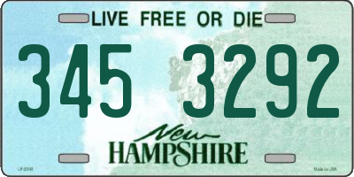 NH license plate 3453292