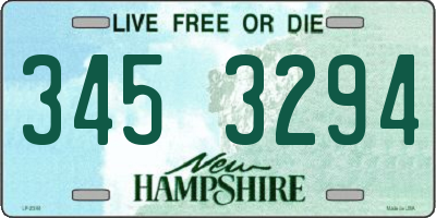 NH license plate 3453294