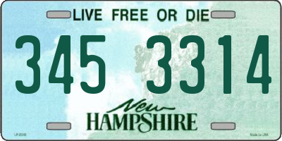 NH license plate 3453314