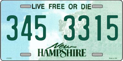 NH license plate 3453315