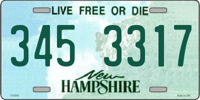 NH license plate 3453317