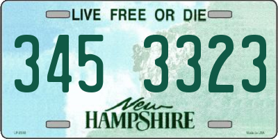 NH license plate 3453323