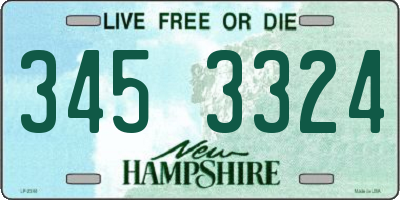 NH license plate 3453324