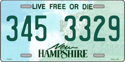 NH license plate 3453329
