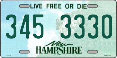 NH license plate 3453330