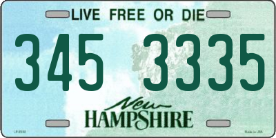 NH license plate 3453335