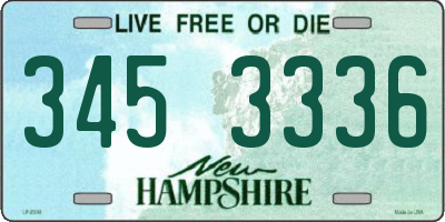NH license plate 3453336