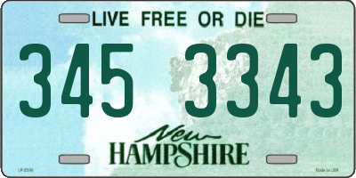 NH license plate 3453343