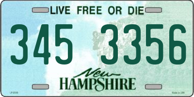 NH license plate 3453356