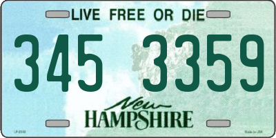 NH license plate 3453359