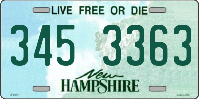 NH license plate 3453363