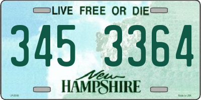 NH license plate 3453364