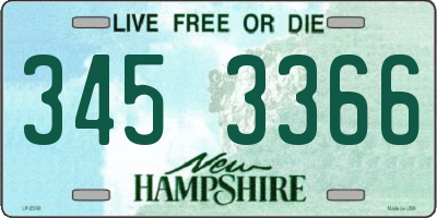 NH license plate 3453366