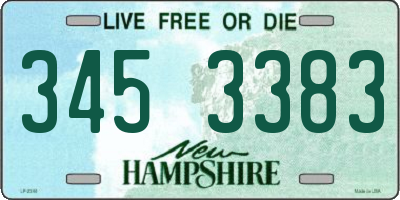 NH license plate 3453383