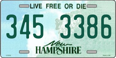 NH license plate 3453386