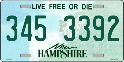 NH license plate 3453392
