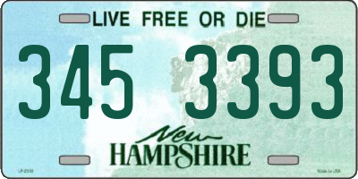 NH license plate 3453393