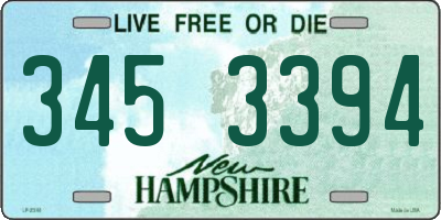 NH license plate 3453394